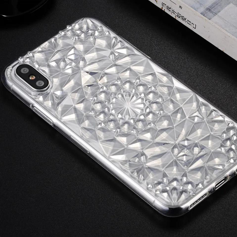 Мода Кристалл задняя крышка силиконовый чехол для iPhone x 6 6s плюс чехлы телефонов 5