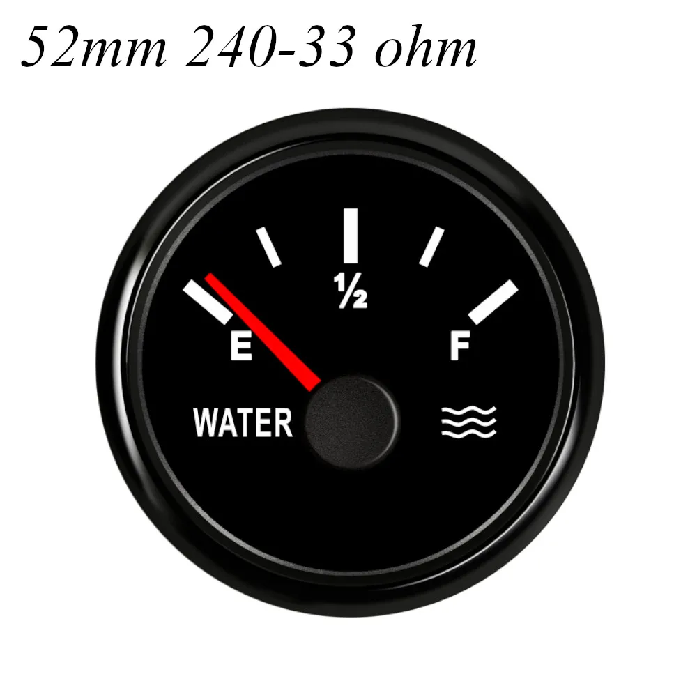 Black 240-33 ohms 52 мм 0-190ohm 240-33ohm цифровой датчик уровня жидкости метр уровень воды в резервуаре индикатор измерителя для автомобиля морской лодки подсветка - Цвет: Black 240-33 ohms