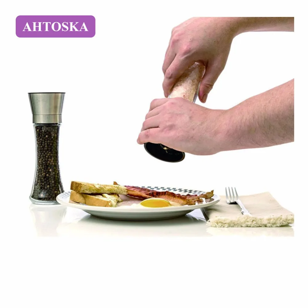 AHTOSKA 2Шт./лот Мельница Для Перца И Соли Шлифовальные Станки Из Нержавеющей Сталь С