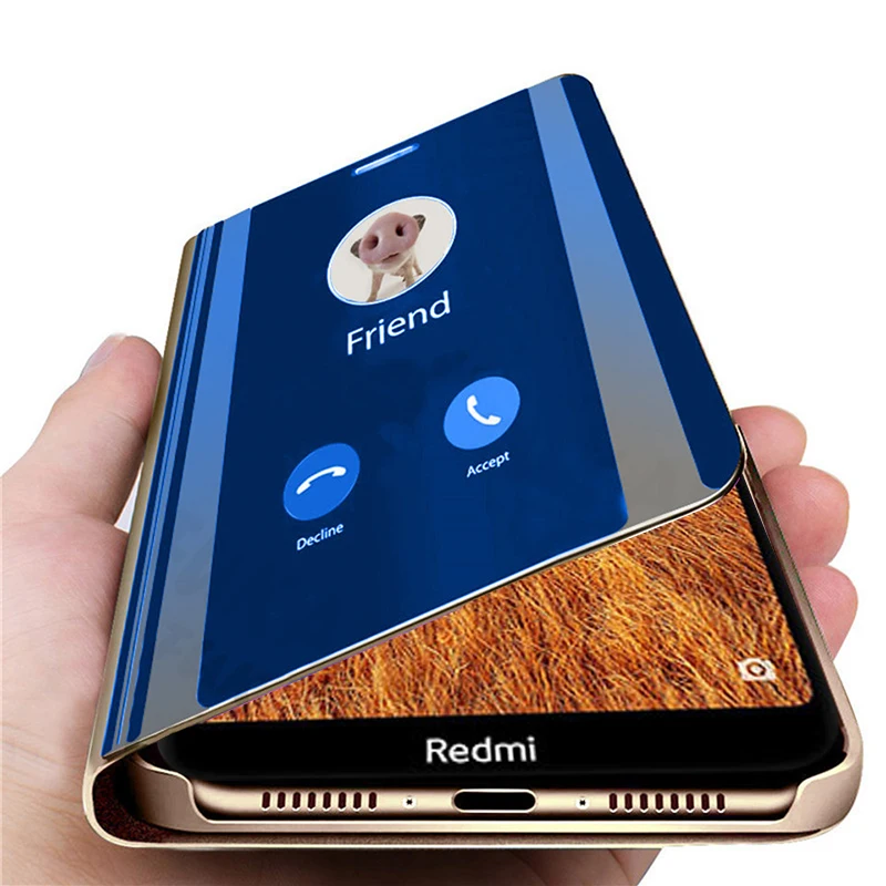 Умный зеркальный флип-чехол для Xiaomi a2 lite mi 9t 8 9 se 7 play redmi note k20 6 5 pro 6a go pocophone f1