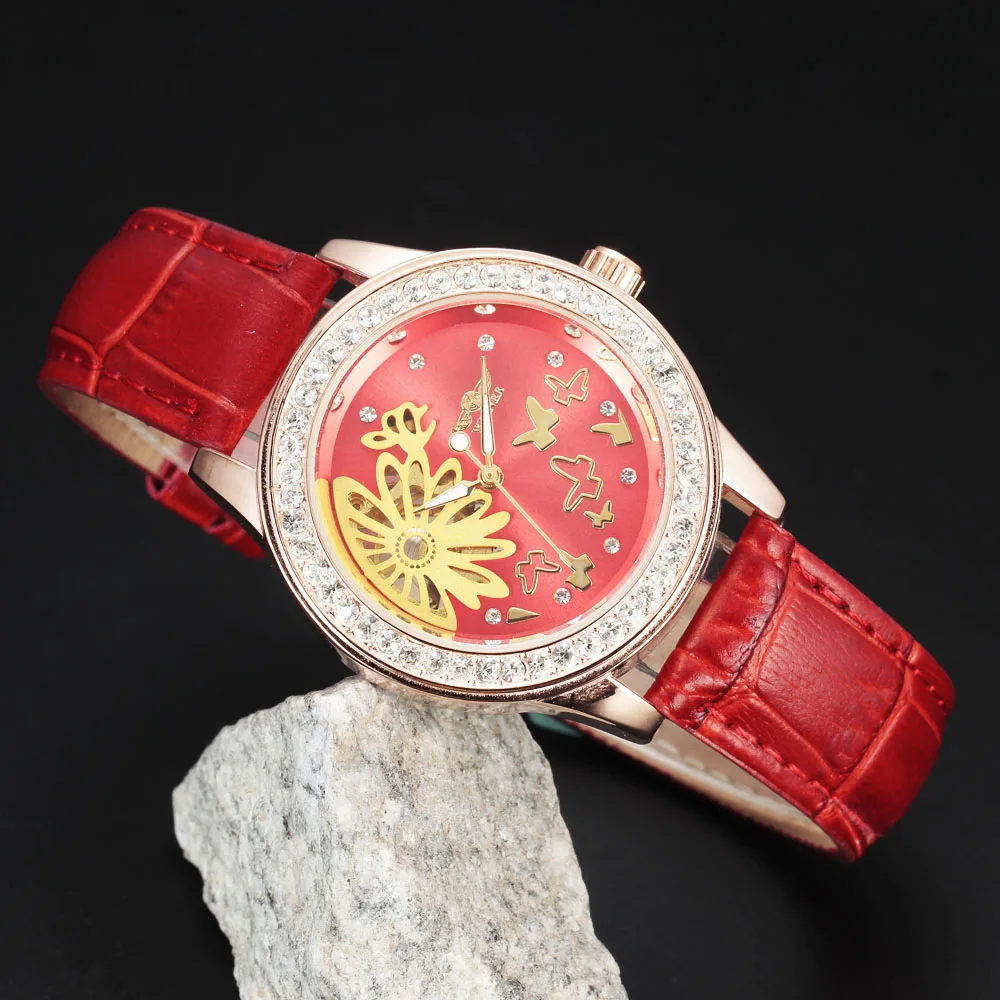 Модные брендовые часы WINNER женские механические со скелетом ремешок из