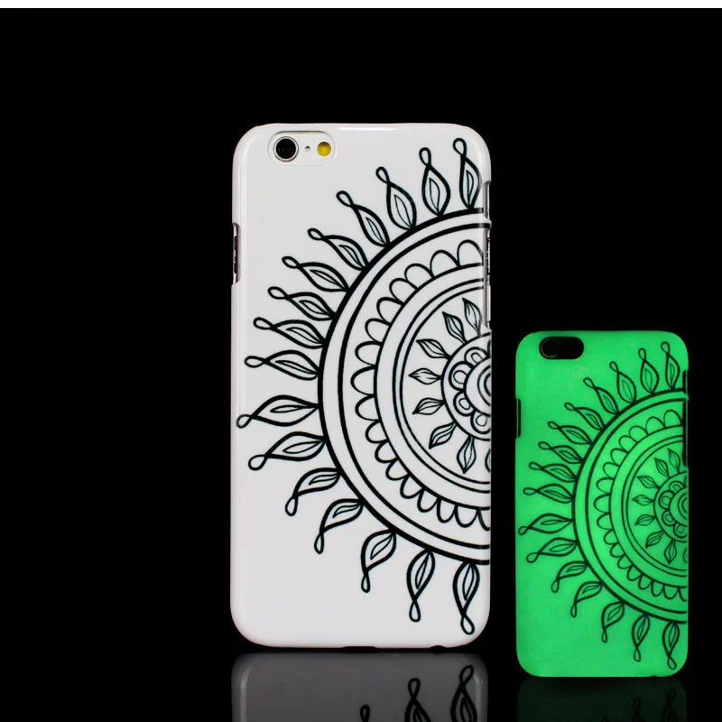 Black Aztec Mandala Pattern Glow in the dark Case for iPhone 6 6s Cover |