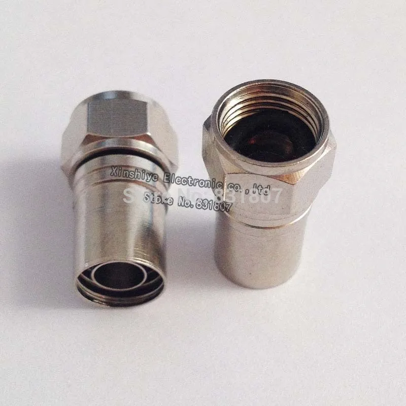 50PCS copper RG6 cone-shape Crimp f connector Hex F-Type Connector Adapter coaxial cable f-type plug | Обустройство дома