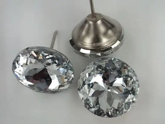 

30mm bauhinia Glass Crystal Nails Button Tacks Studs Pins Chinese redbud Buttons Sofa Wall Decoration Furniture Accessories