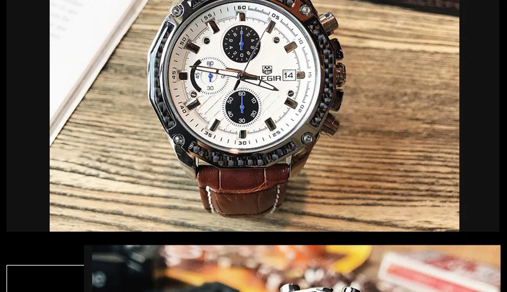 MEGIR Fashion Casual Quartz Wrist Watch Men Luxury Top Brand 30M Waterproof Leather Strap Sports Watches Male Relogio Masculino