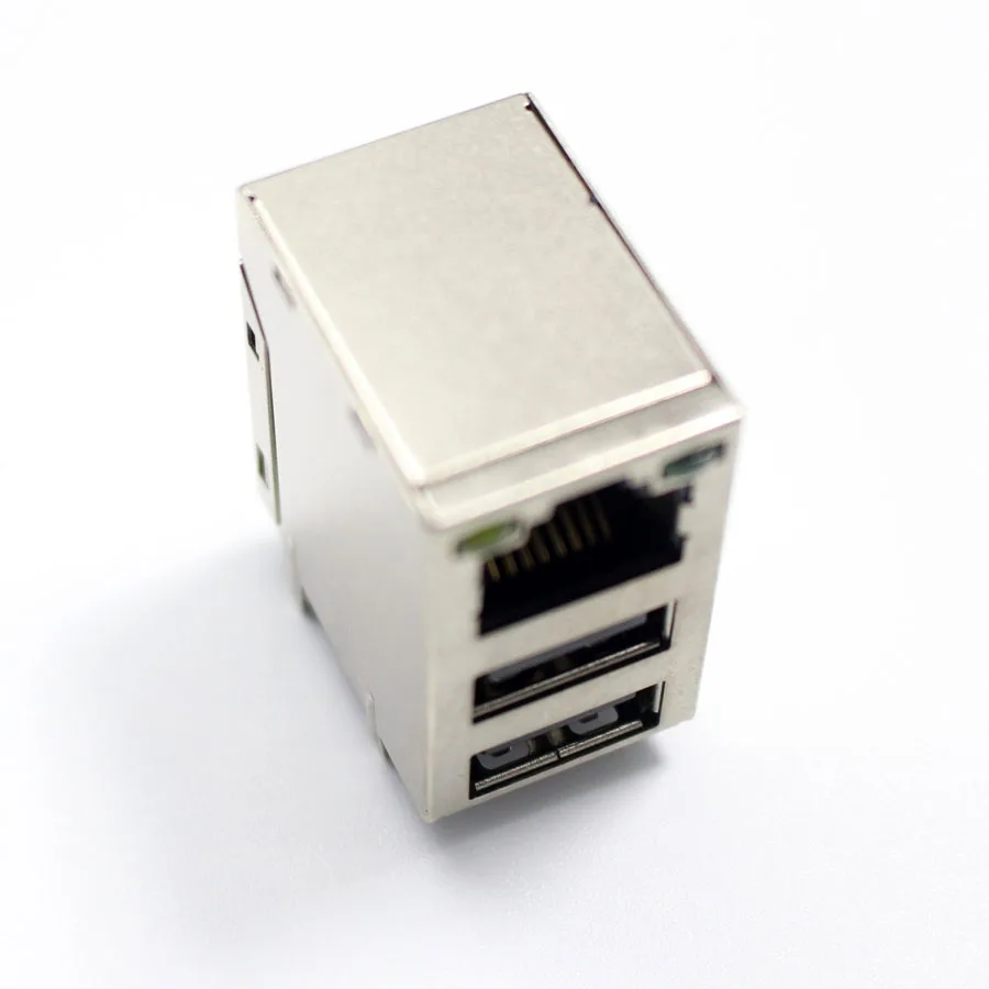 1 шт. USB + RJ45 Ethernet кабель гнездовой разъем с 2 светодиодными разъемами для