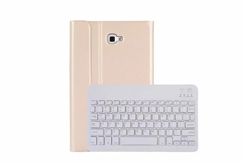 Золотой Чехол с клавиатурой Bluetooth 3,0 Для samsung Galaxy Tab A A6 10,1 T585 T580 SM-T580 T580N, беспроводной чехол для планшета+ ручка - Цвет: Золотой