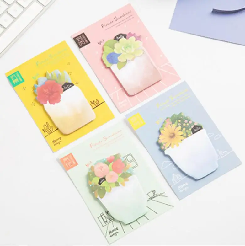 4 шт./лот Солнечный цветок липкие Примечания Зеленый завод блокнот post it стикер