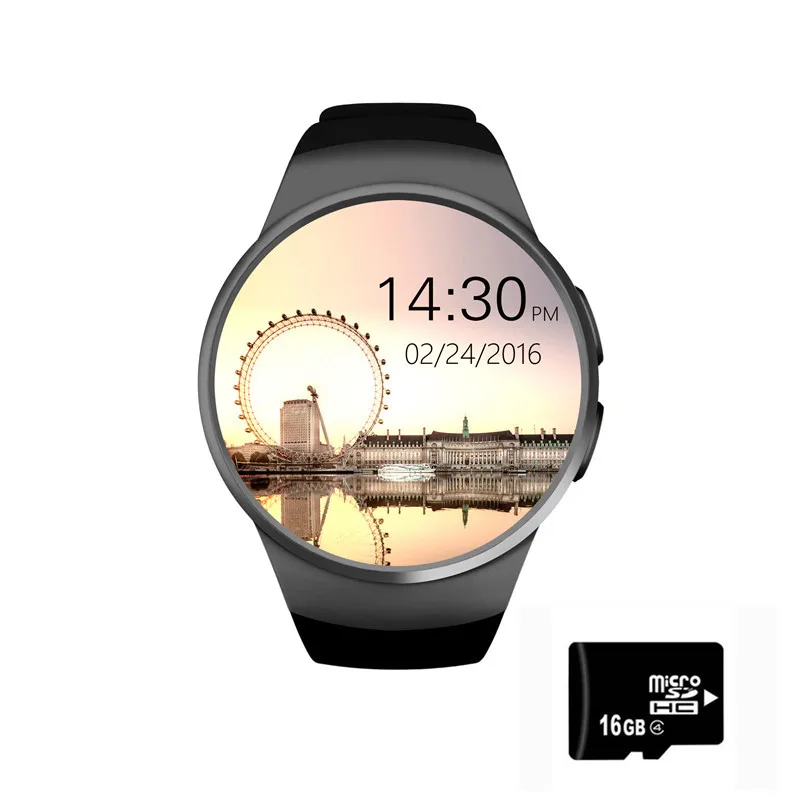 KW18 Bluetooth Смарт часы полный экран MTK2502C 240*240 1 3 дюймов Поддержка SIM TF карты Smartwatch