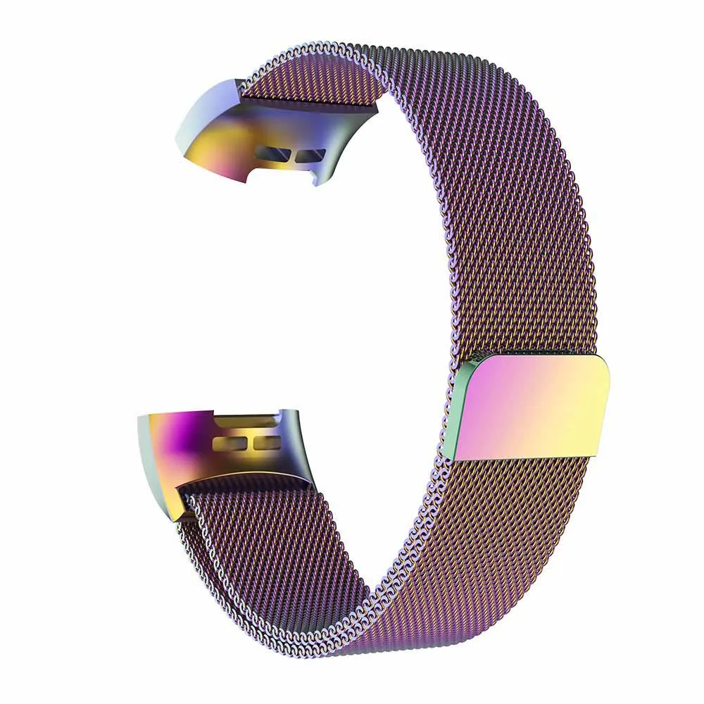Color HeroIand металлический ремешок из нержавеющей стали для Fitbit Charge 3 Band Миланская петля Магнитный Fitbit charge3 ремешок умный Браслет для женщин и мужчин - Цвет: Color