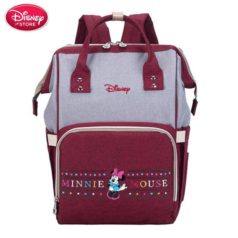 Red Новинка, брендовые сумки disney, рюкзак с Минни Микки Маусом, сумки для подгузников для мам, сумки для мам, для путешествий, для ухода за ребенком, сумка для мам, сумка для кормления - Color: Red