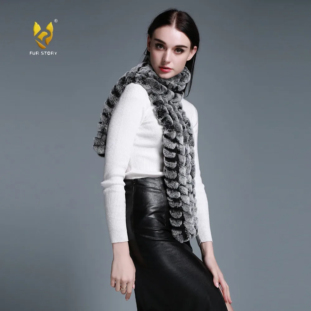 Женский вязаный шарф из натурального кроличьего меха FS050102|shawl poncho|rabbit fur knitted scarfknit