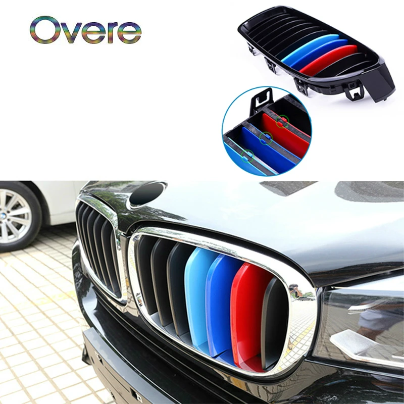 Автомобильный Стайлинг OVERE наклейки на переднюю решетку радиатора для BMW X5 E53 G05 F15