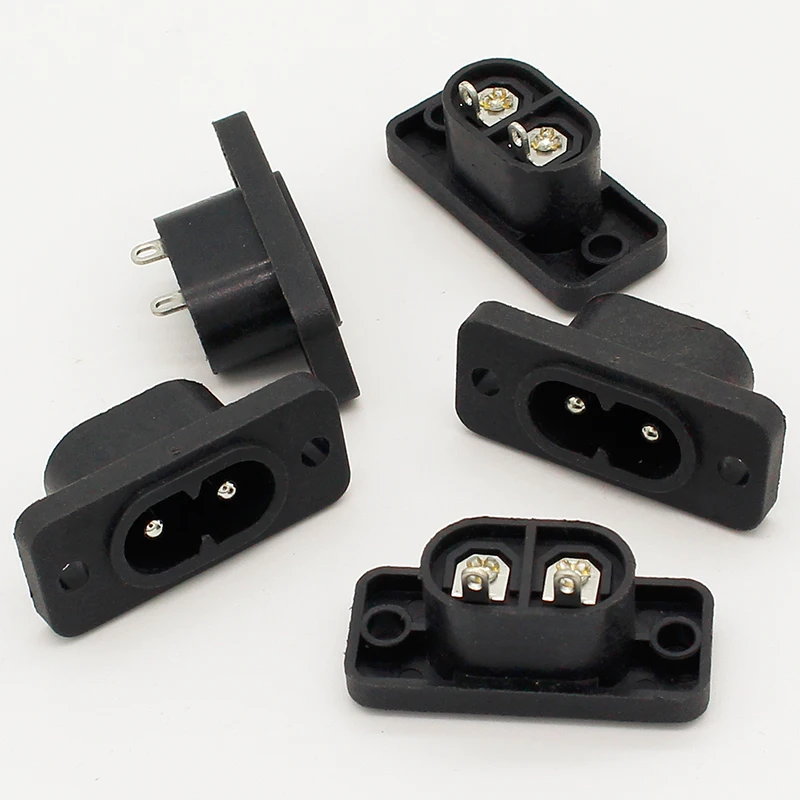 Новинка Лидер продаж продажи AC250V 2.5A 5 шт. 2Pin IEC 320 C8 Резьбовая оправа гнездо входа