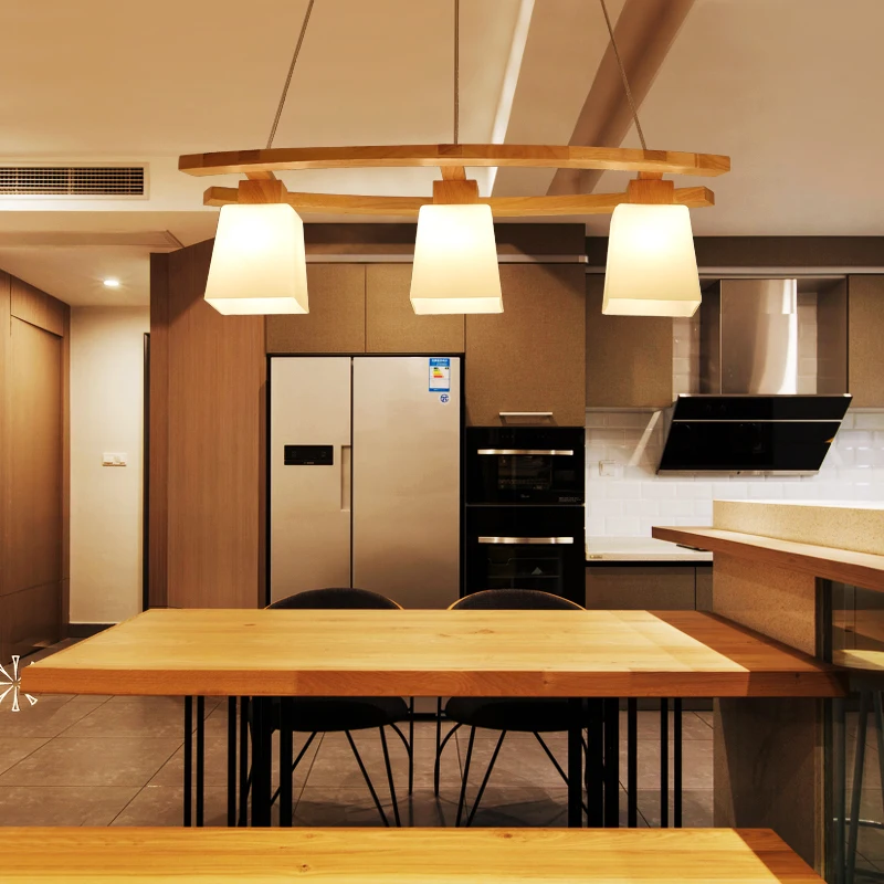 

Restaurant three Pendant Lights personality originality rectangular bar LED glass lampshade LU6271 ZL100 YM