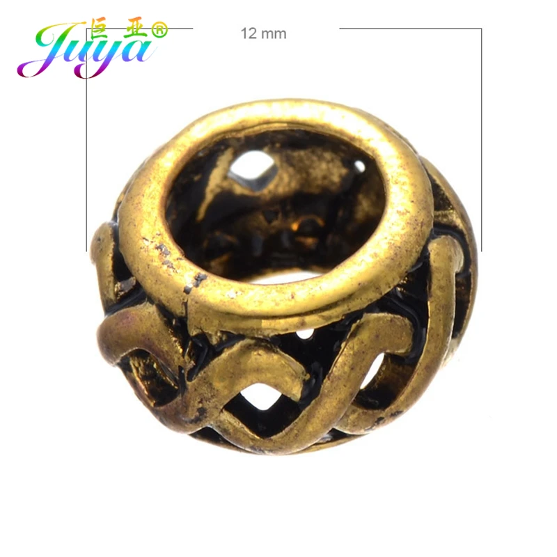 Бисер для рукоделия Juya 12 мм античные золотые с большим отверстием|stone beads|natural stone