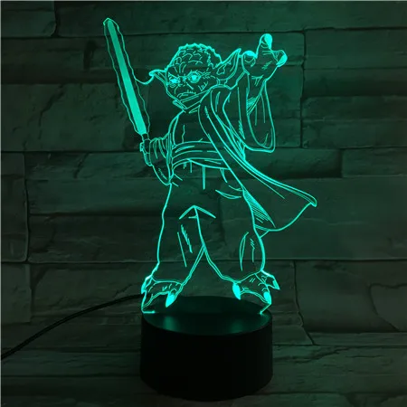 Star Wars Master Yoda 3D настольная лампа Luminaria Led ночник сенсорный выключатель декоративное освещение лампа настроения отличный подарок для детей