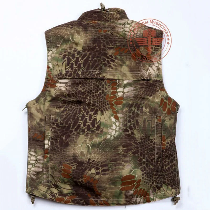 Высококачественный Камуфляжный жилет с несколькими карманами из змеиной кожи питона Мужская армейская