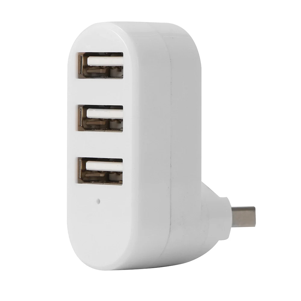 Белый Самый дешевый USB концентратор вращающийся высокоскоростной 3 порта мини-usb-концентратор 2,0 USB разветвитель адаптер для ноутбука/планшета компьютера периферийные устройства для ПК - Цвет: Белый