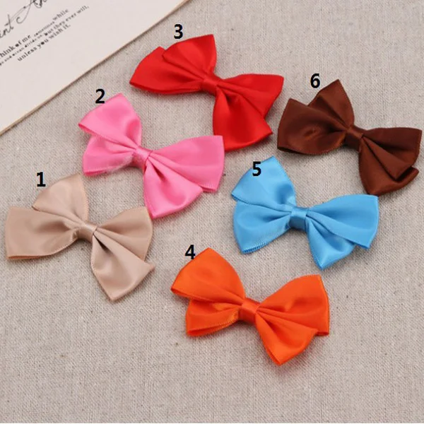 

200pcs satin ribbon Bows Fancy flowers for Appliques Fashion Crafts Decoration in 6 Colors for Garment Accessory