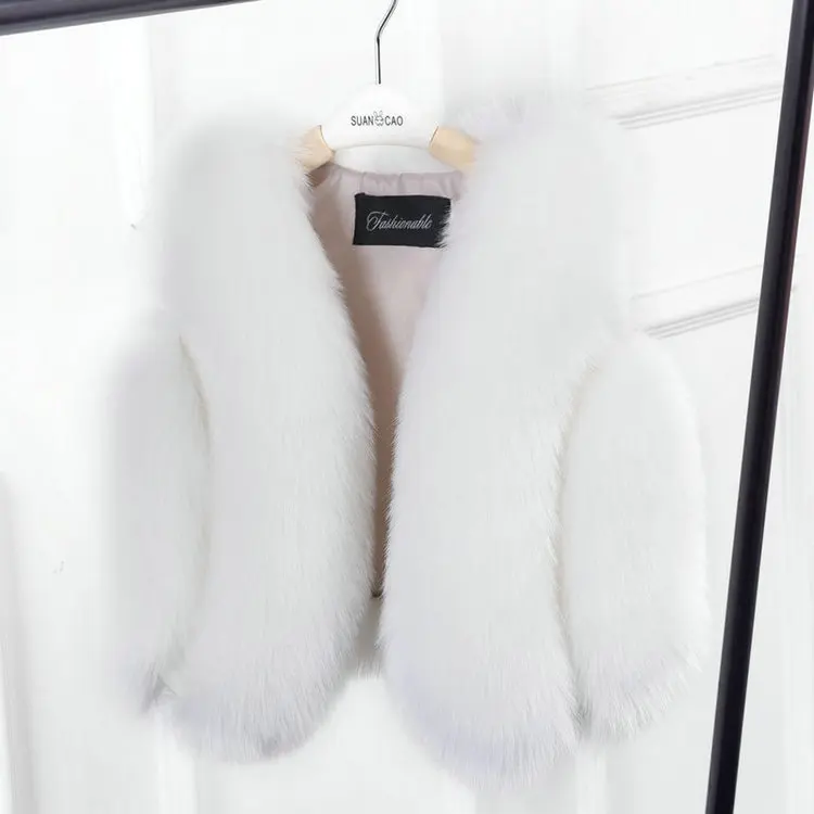 

12M-10Y New Girl Vest Jackets Fur Winter Girls Faux fur Vest Baby Girls Clothes Girl Vests Waistcoats Children Outerwear Coats