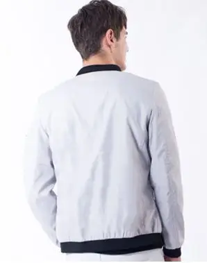 QQ001 Young Jacket Solid Polyester Conventional Rib Sleeve Standard White Black Zipper New Fashion Long |