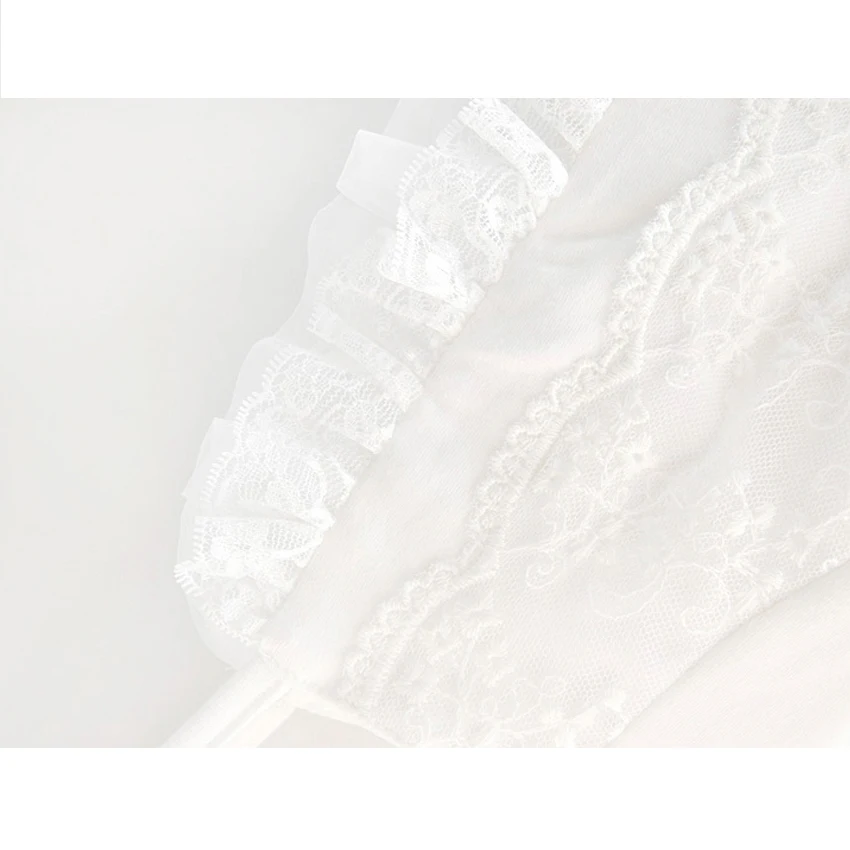 Белый комбинезон для маленьких девочек платье милый Кружевной Костюм принцессы