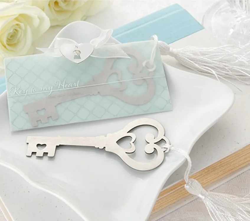 80 шт./лот подарок на детский душ и подарки для гостей ключ к моему сердцу Закладка