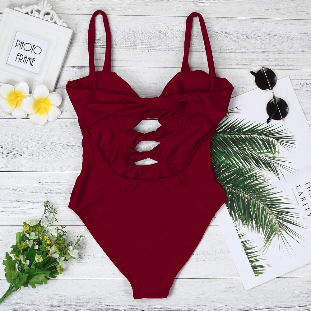 Женский купальный костюм с пуш ап Maillot De Bain Одноцветный сексуальный купальник