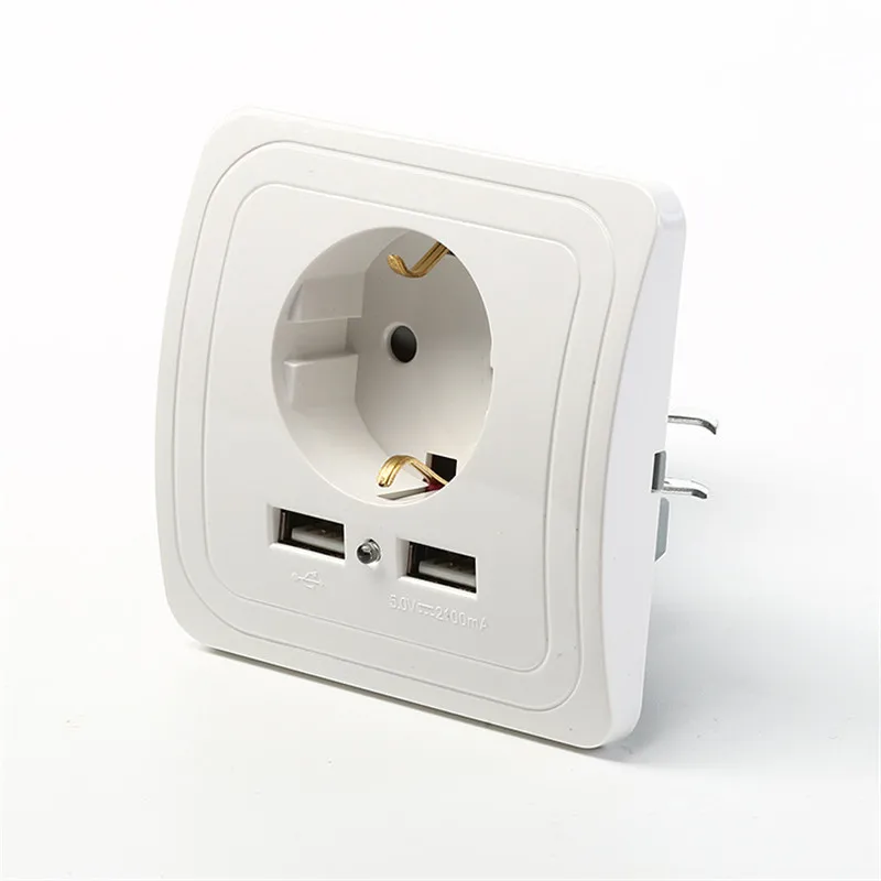 Youngable Dual USB порты и разъёмы стены переходник для зарядного устройства зарядки 2A ЕС