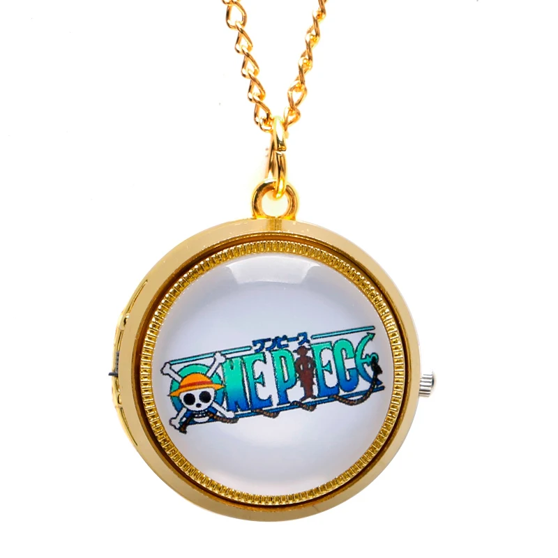 

YISUYA Fashion Quartz Pocket Watch One Piece Cosplay Steampunk Gold Necklace Chain Men Watch Best Gift To Children Women