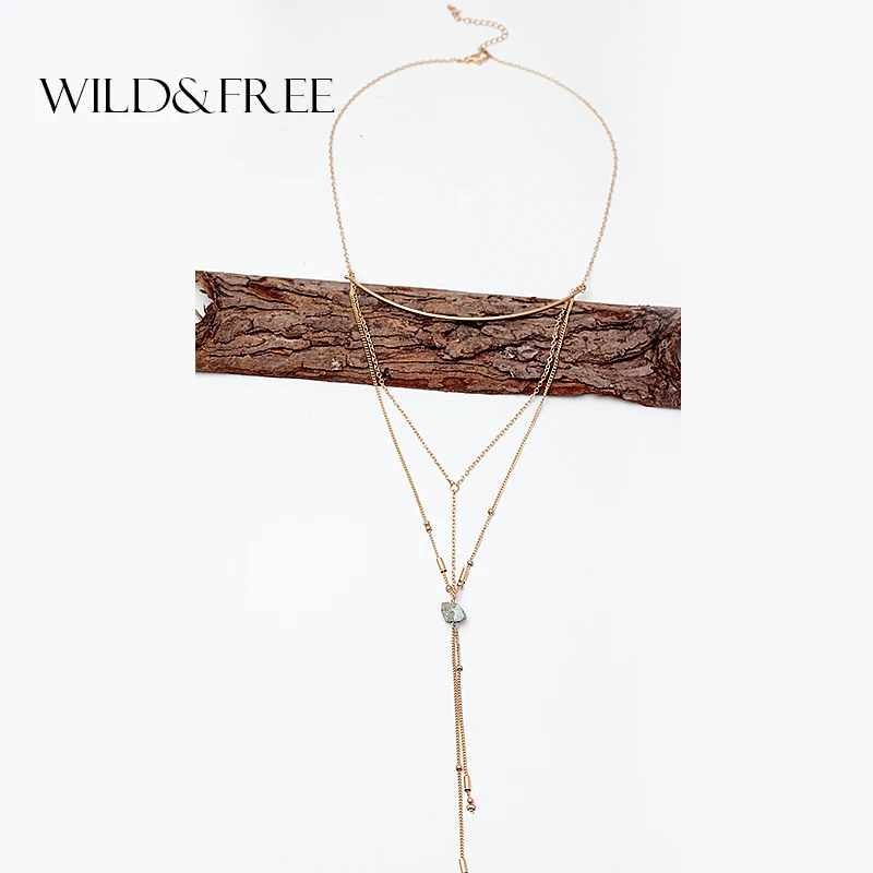 2016 новое поступление женское многослойное золотое ожерелье с цепочкой подвеской