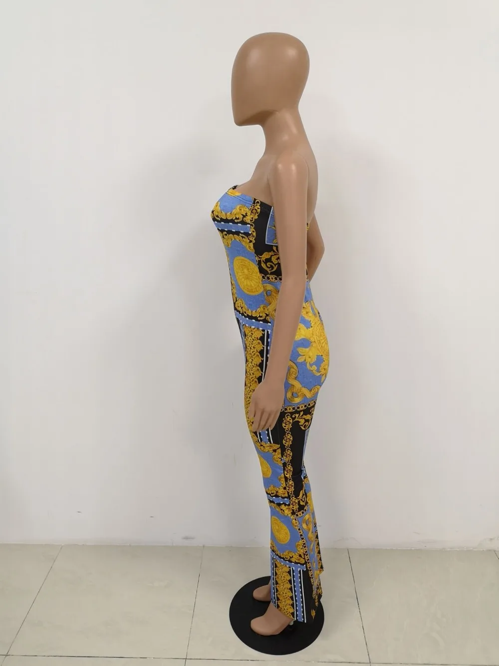Europe and the United States cross-border strapless retro printing sexy jumpsuits H9534 fashion baby party | Женская одежда