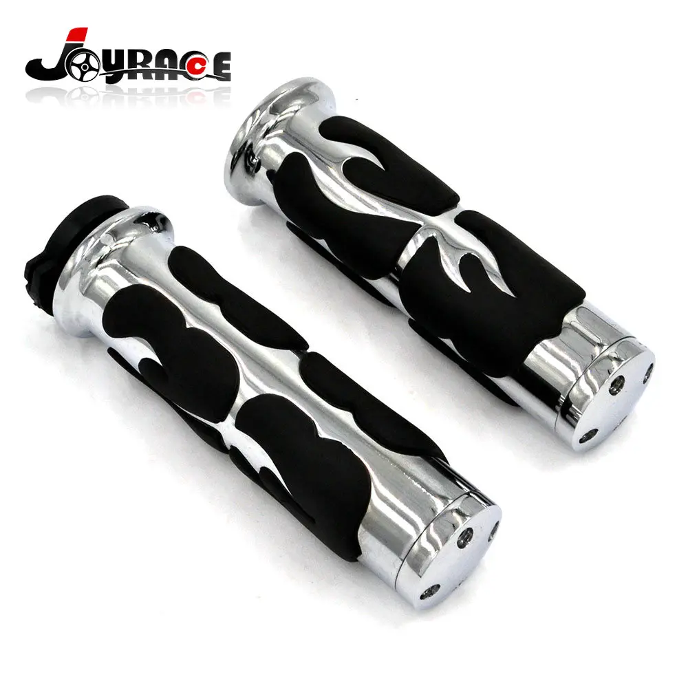 Мягкий Chrome пламя мотоцикла грипса на руль для Suzuki бульвар C50/M50/C90|motorcycle handlebar