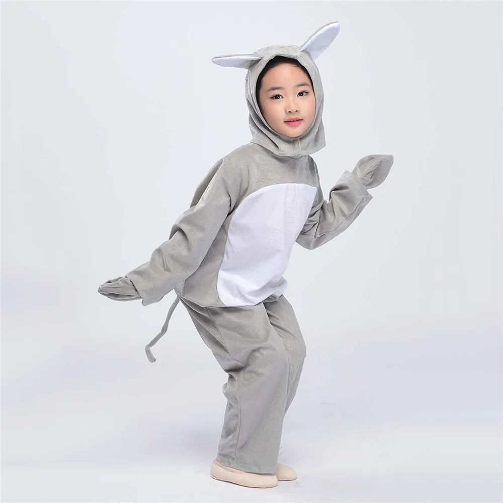 Костюм мышки для детей Animal Cosplay Kids Mouse Costume Toddler Little Gray Fancy Dress Onesie Jumpsuit Outfit Chilrens Day Gift.