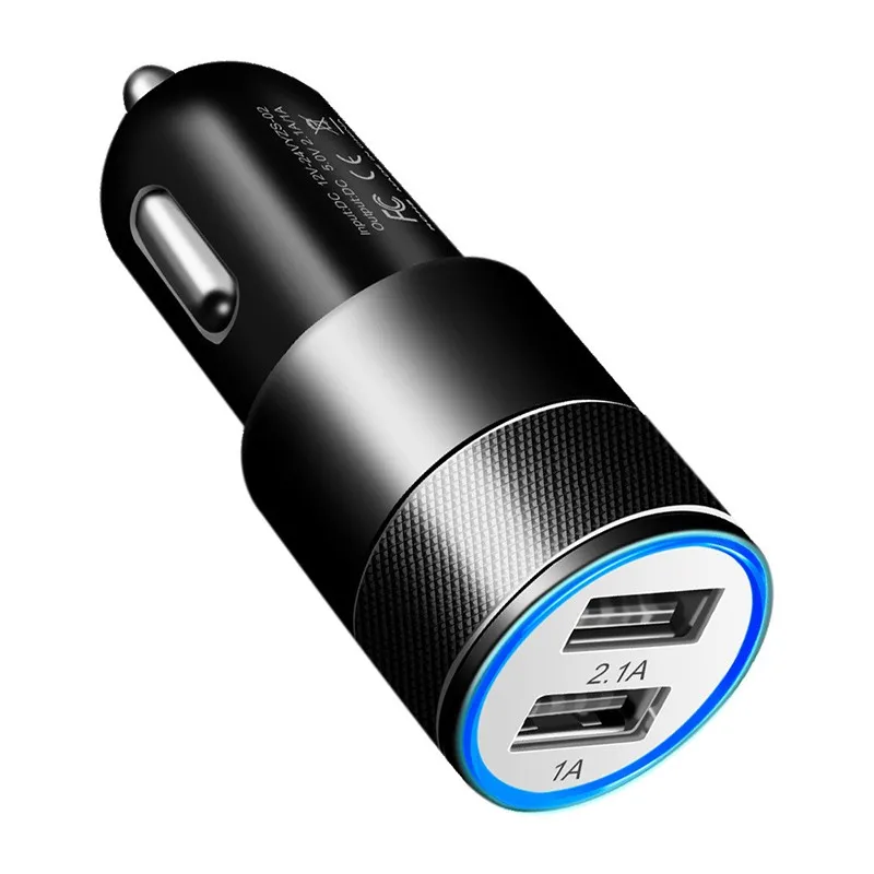 Автомобильное зарядное устройство с двумя USB портами для Samsung Galaxy J6 Plus J4 J7 J3 J5 M20 M10