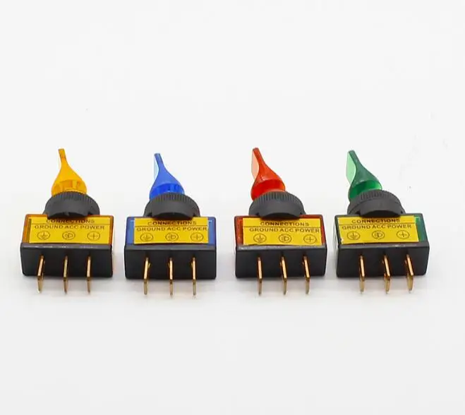 4 шт. DC12V 20A индикатор Панель крепления ВКЛ-ВЫКЛ автомобильный тумблер красный
