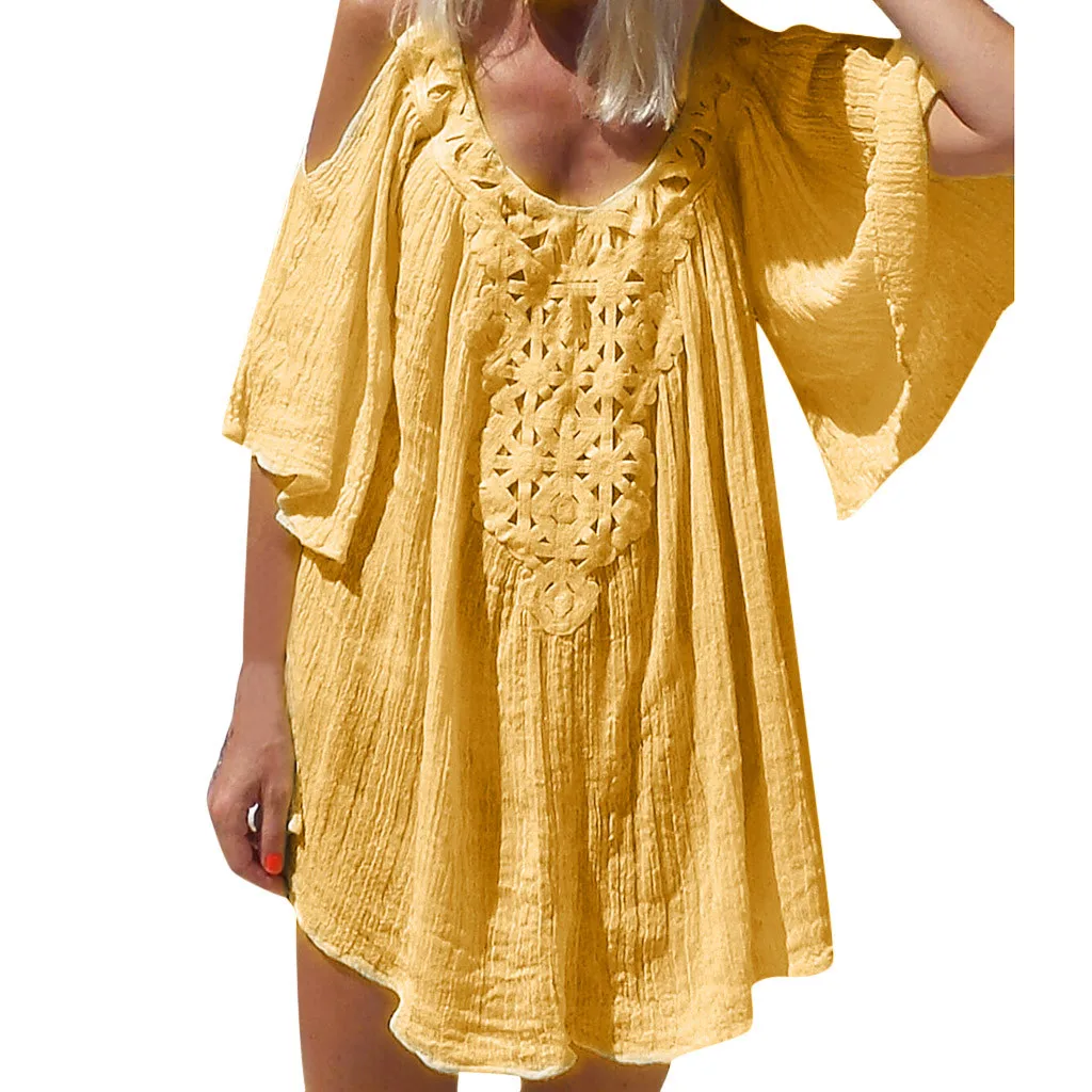 Женские модные летние праздничные платья с открытыми плечами и рукавами летучая