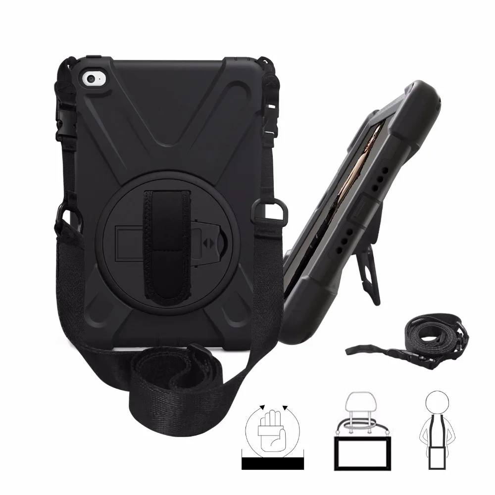 

Чехол с плечевым ремнем для iPad mini4 mini 4 Heavy Duty кожа брони силиконовый ПК резиновый чехол для iPad A1550 A15383