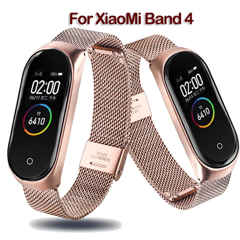 Mi band 4 металлический ремешок из нержавеющей стали для Xiaomi mi ремешок 4 Ремешок Браслет mi Band 4 аксессуары сменный ремешок для часов