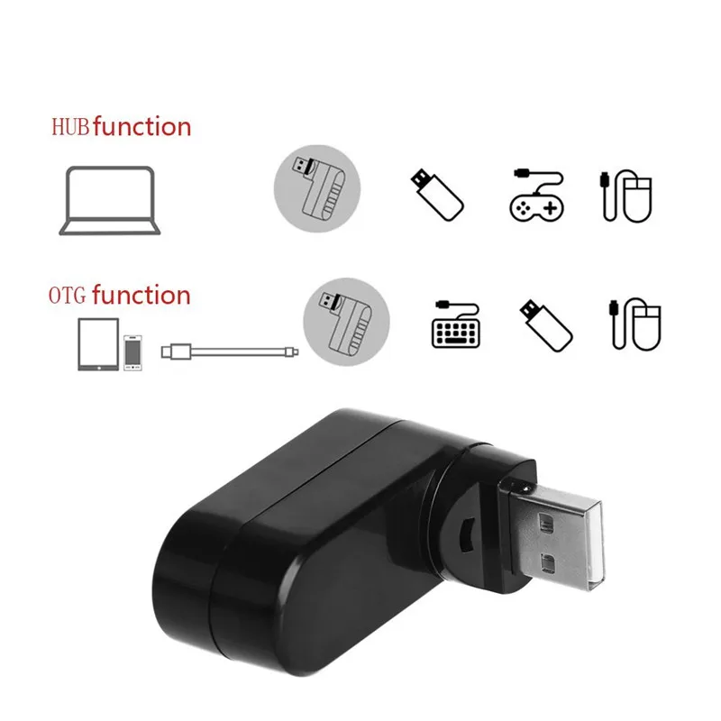 10 шт./лот 3 портов вращающийся высокоскоростной USB концентратор 2 0 разветвитель
