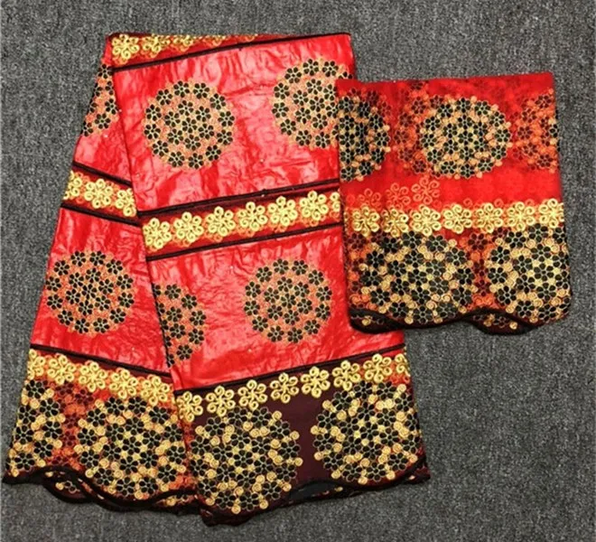 Базен ткани 2018 Одежда высшего качества африканский шнурок Riche Getzner парча 5 ярдов + 2