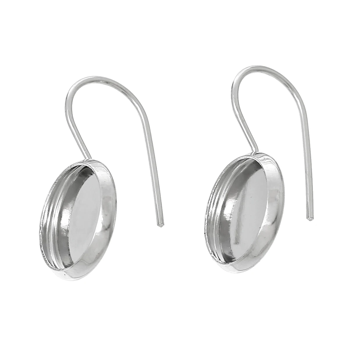 Медные серьги DoreenBeads круглые серебристые 20 мм (6/8 дюйма) x 12 (4/8 2 шт.|earring findings sterling