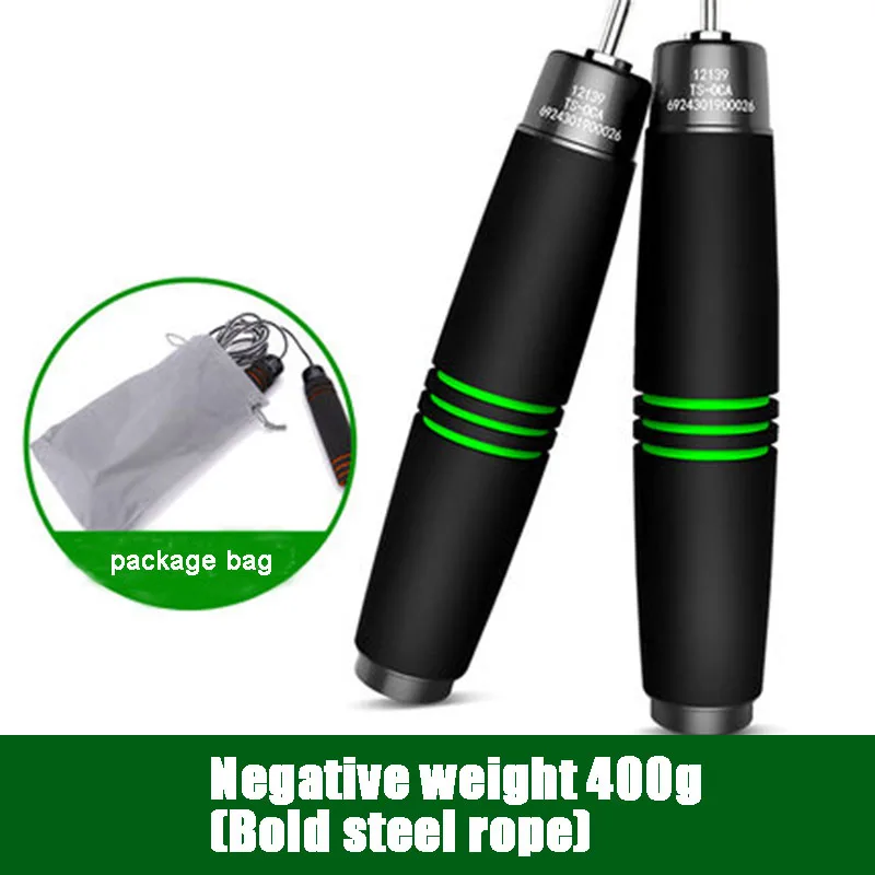 green 400g steel Подшипниковая конструкция Скакалка для кроссфита для мужчин и женщин для тренажерного зала и фитнеса, Мужская Спортивная Скакалка для прыжков - Цвет: green 400g steel