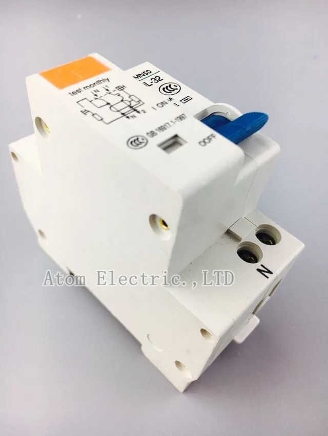 DZ30LE 32A RCBO двойной провод прерыватель цепи при утечке на землю DPN мини Бытовой