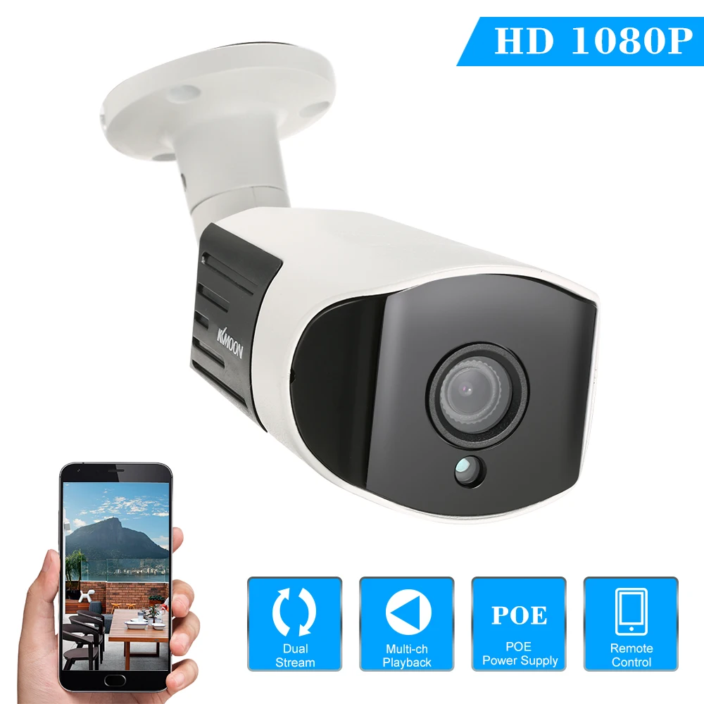 KKmoon 1080P POE IP Камера 2.0MP 3 6 мм 1/2.8 &quotCMOS P2P Onvif ночного видения IR CUT Обнаружение