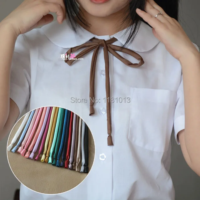10 PCS/Lot The new thin strips Smooth collar rope | Japanese high school uniform neck rope JK uniform cute kawaii collar bow tie 8pcs lot cherry blossoms bow tie pure color sakula beautiful tie for japanese school uniform sailor dress bow tie