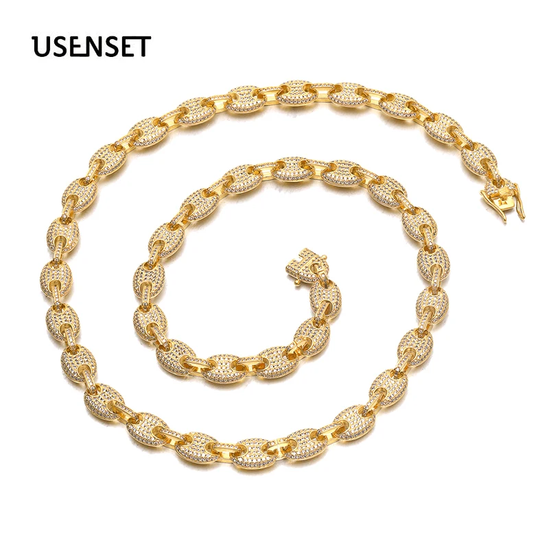 Веревка ожерелье ювелирные изделия кофе бобы звено цепи хип хоп 9 мм ожерелья для