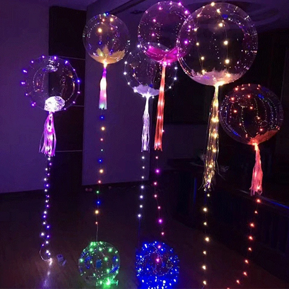 Прозрачный Гелиевый шар светодиодная гирлянда RGB для украшения дня рождения