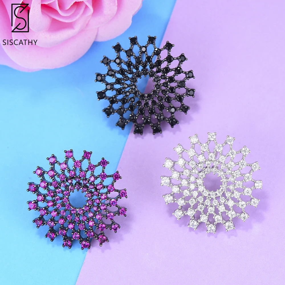 Женские серьги в форме фейерверка SISCATHY крупные гвоздики с кубиками циркона